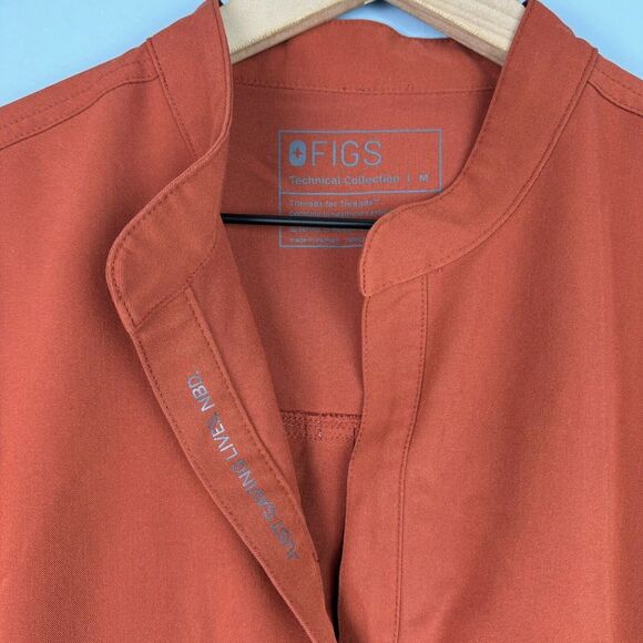 Figs Women's Short Sleeve Top in Rust Orange - Picture 4 of 5